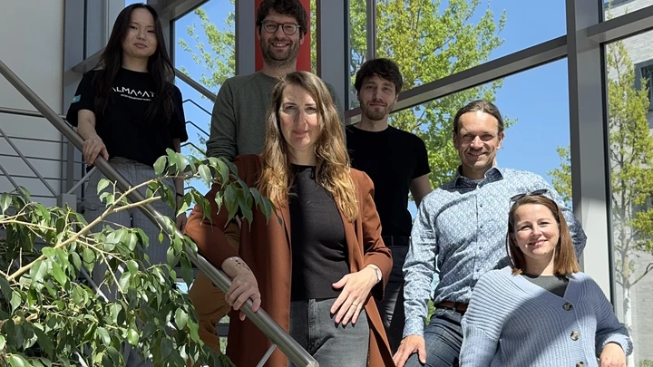 The Localiser team on a staircase