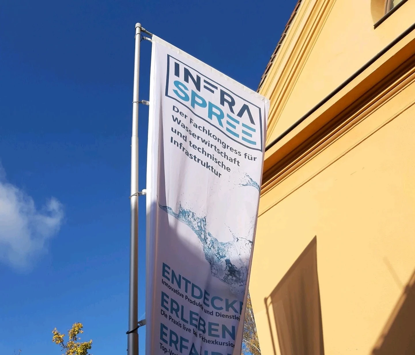 InfraSPREE banner outside the venue