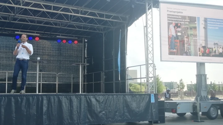 Oliver Arnhold on stage during Hydrogen Week